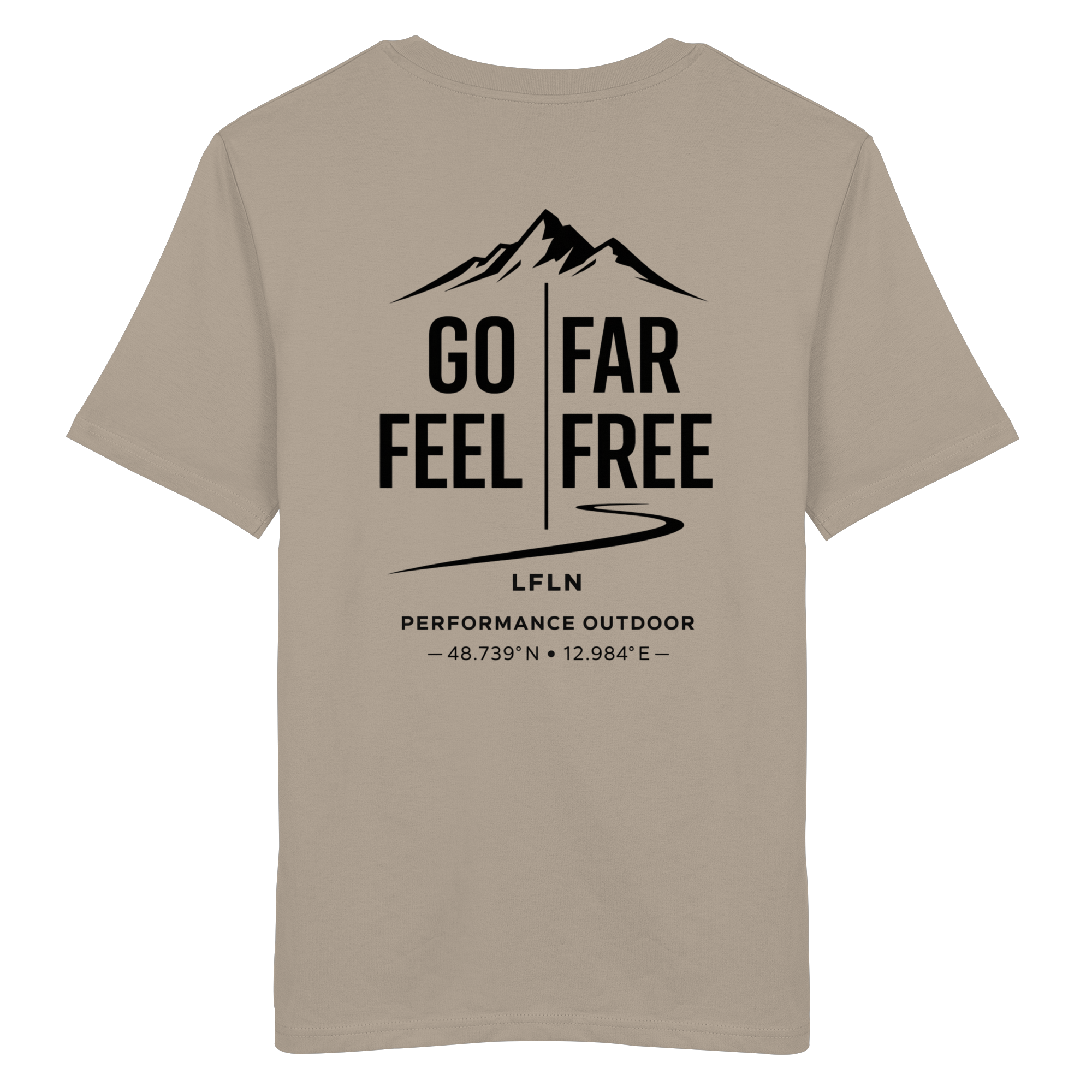 Leaflinewear® GO FAR FEEL FREE –  Unisex Performance Backprint - Organic Shirt