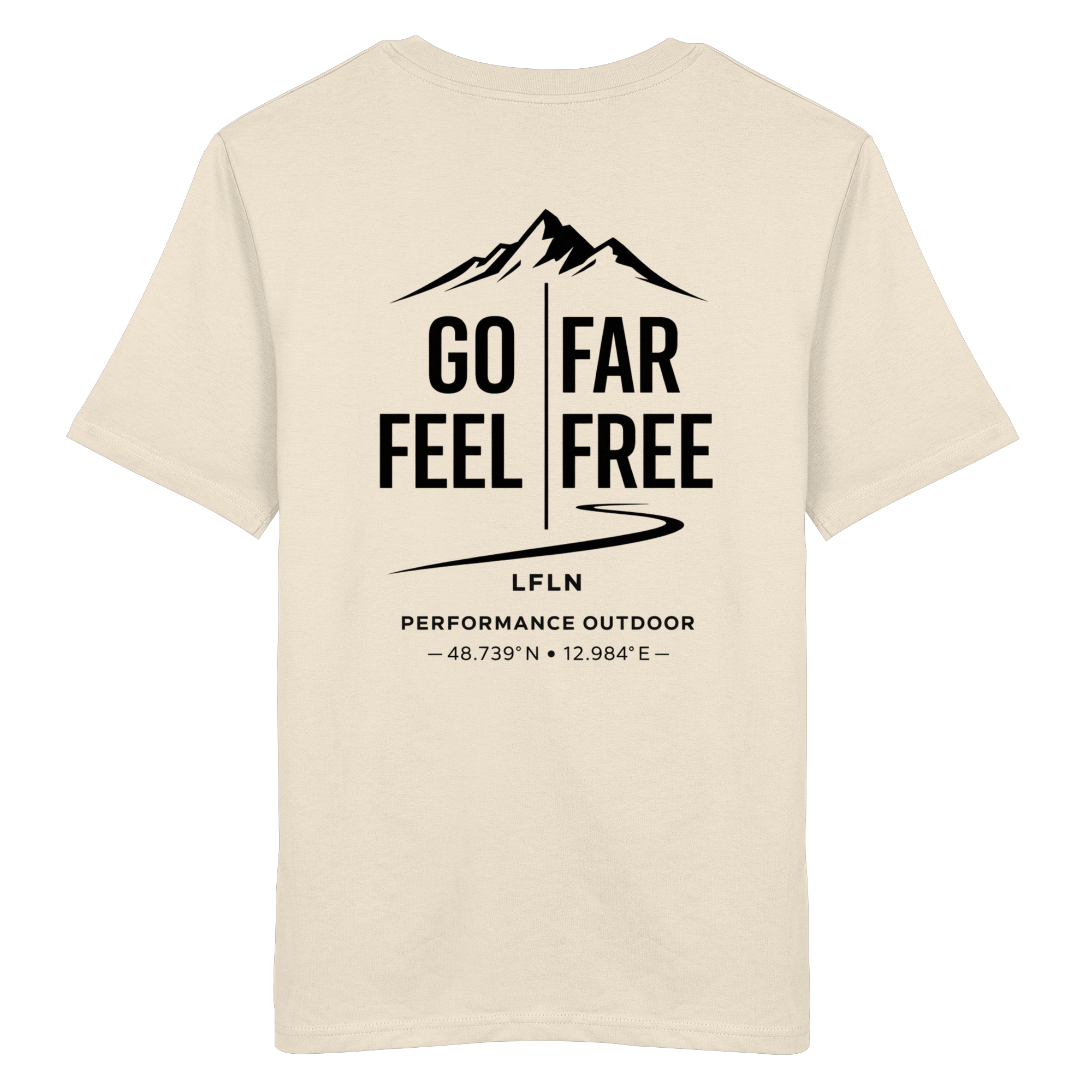 Leaflinewear® GO FAR FEEL FREE –  Unisex Performance Backprint - Organic Shirt