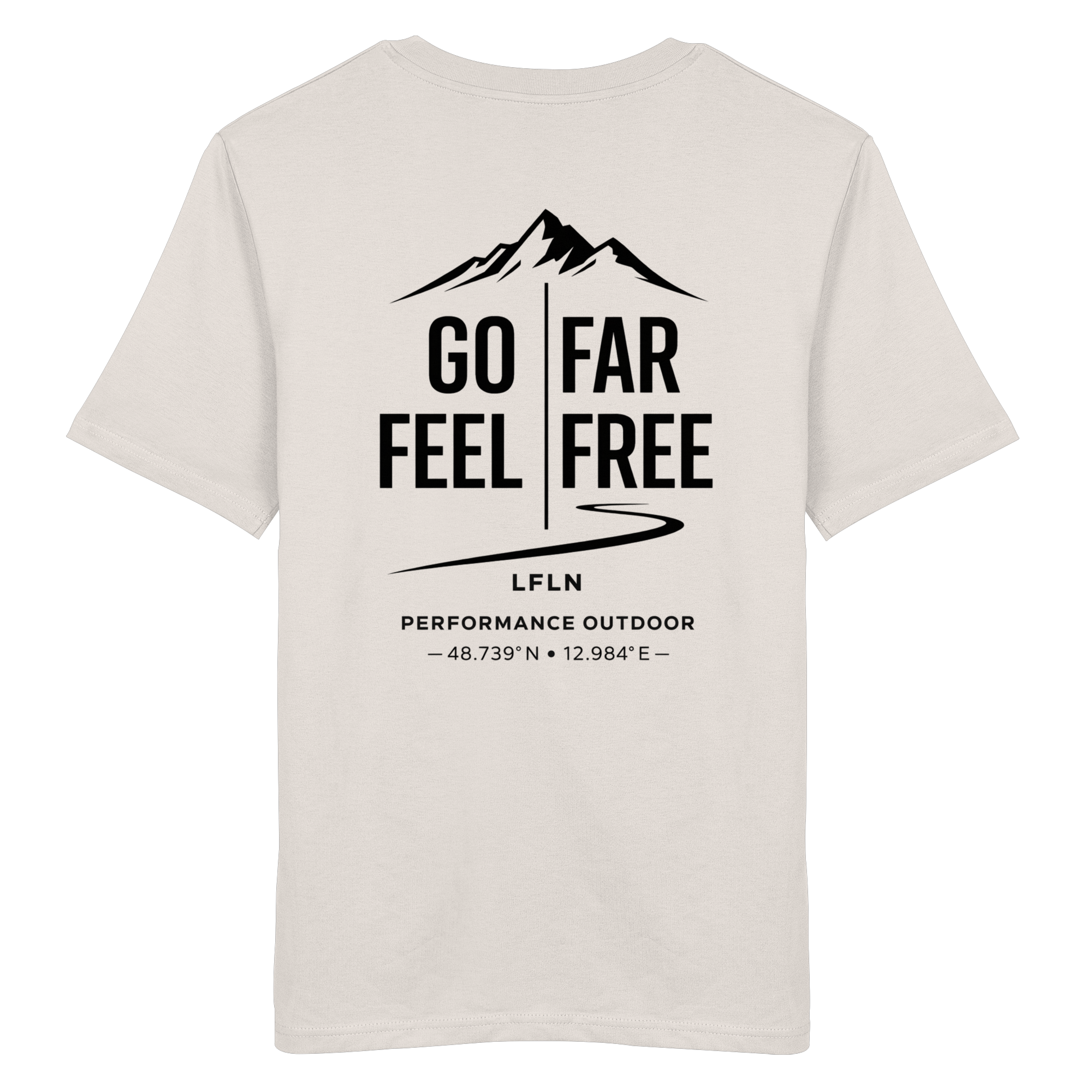 Leaflinewear® GO FAR FEEL FREE –  Unisex Performance Backprint - Organic Shirt
