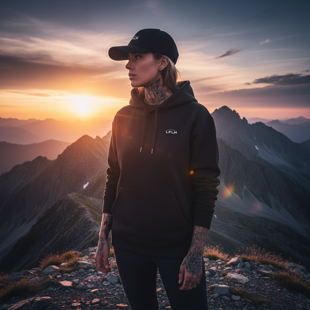 LFLN Essential Embroidered Hoodie - Organic Basic Hoodie